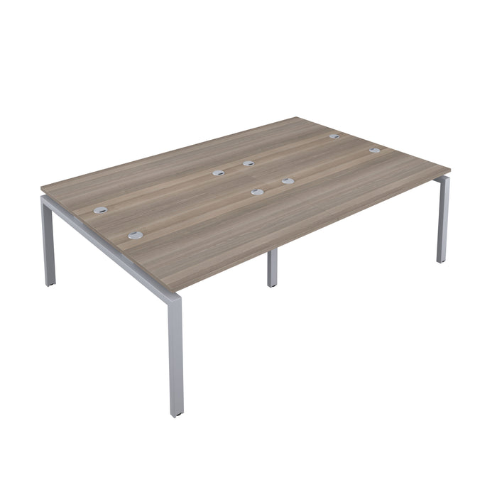 Telescopic 4 Person Grey Oak Bench With Cable Port 1200 X 600 White 