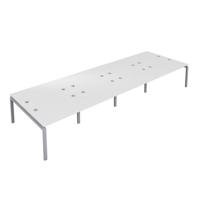 Telescopic 8 Person White Bench With Cable Port 1200 X 800 Silver 
