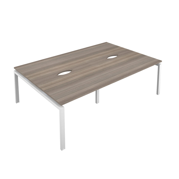 Telescopic 4 Person Grey Oak Bench With Cut Out 1200 X 600 Silver 