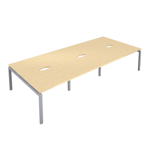 Telescopic 6 Person Maple Bench With Cut Out 1200 X 600 Black 