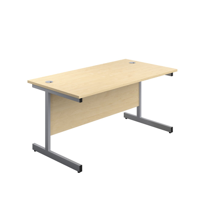 Single Upright Maple Rectangular Desk 1800 X 800 Silver 