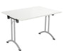One Union Rectangular Folding Table 1200 X 700 Silver White