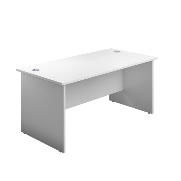 Panel Rectangular Desk 1400 X 800 White 2 Drawer Pedestal