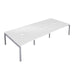 Telescopic Sliding 6 Person White Bench With Cut Out 1200 X 600 Black 