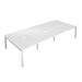 Telescopic Sliding 6 Person White Bench With Cut Out 1200 X 600 Silver 