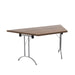One Union Trapezoidal Folding Table 1600 X 800 Chrome Dark Walnut