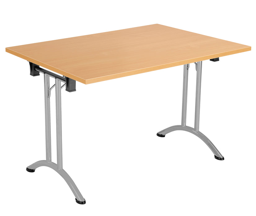 One Union Rectangular Folding Table 1200 X 700 Silver Beech