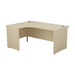 Panel Left Hand Radial Desk 1600 X 1200 Maple With Desk High 3 Drawer Pedestal