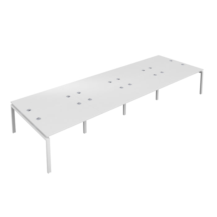 Telescopic Sliding 8 Person White Bench With Cable Port 1200 X 600 Silver