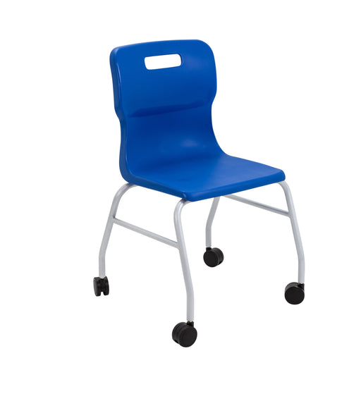 Titan Move 4 Leg Chair With Castors Blue