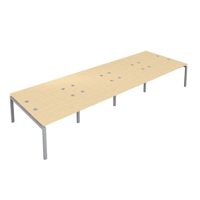 Telescopic 8 Person Maple Bench With Cable Port 1200 X 600 White