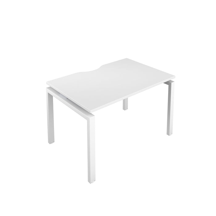 Telescopic Sliding 1 Person White Bench With Cut Out 1200 X 600 Black