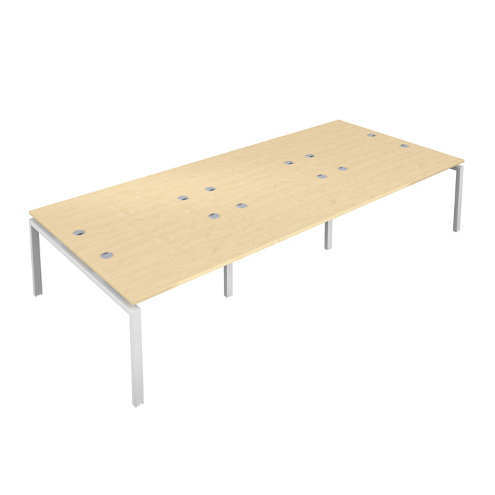 Telescopic Sliding 6 Person Maple Bench With Cable Port 1200 X 800 White