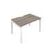 Telescopic 1 Person Grey Oak Bench With Cut Out 1200 X 600 Black