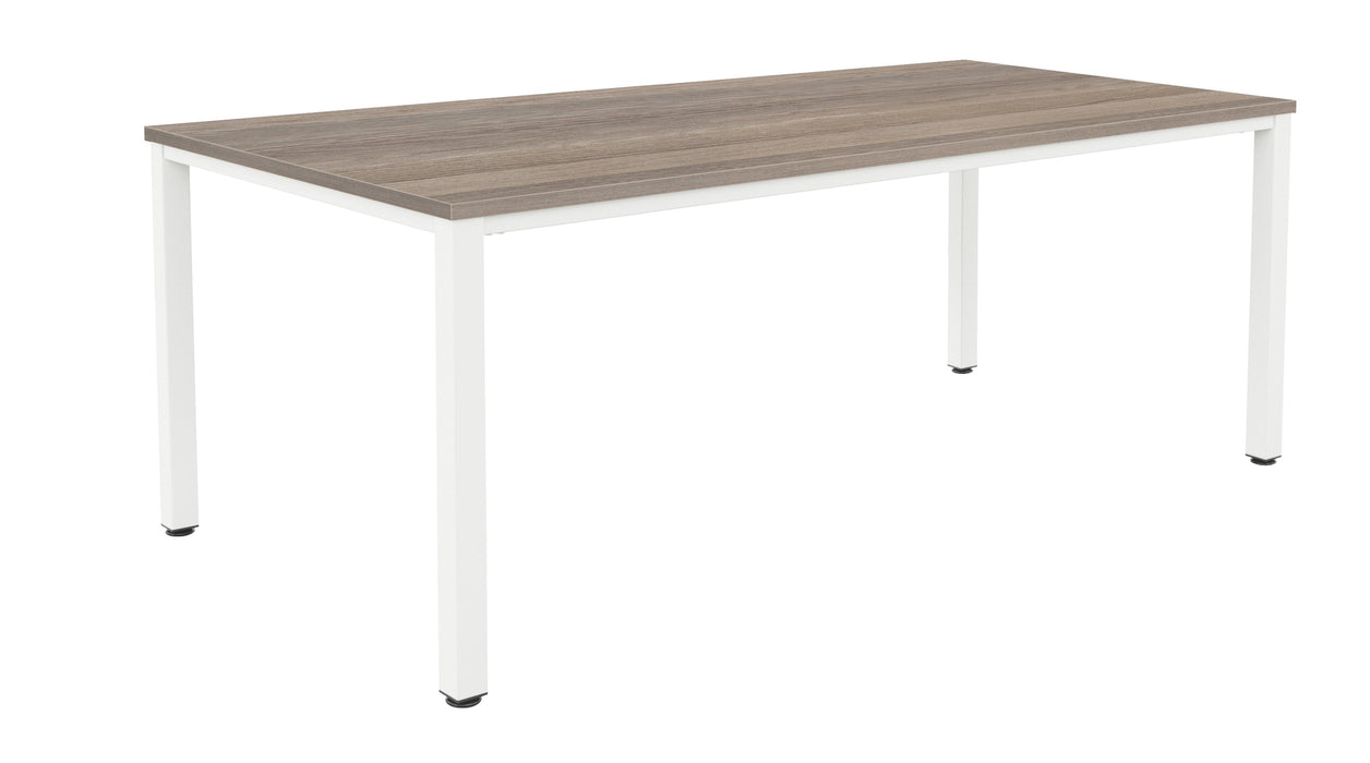 Fraction Infinity Meeting Table 180 X 80 Grey Oak White Legs