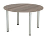 One Fraction Plus Circular Meeting Table 1200 Grey Oak