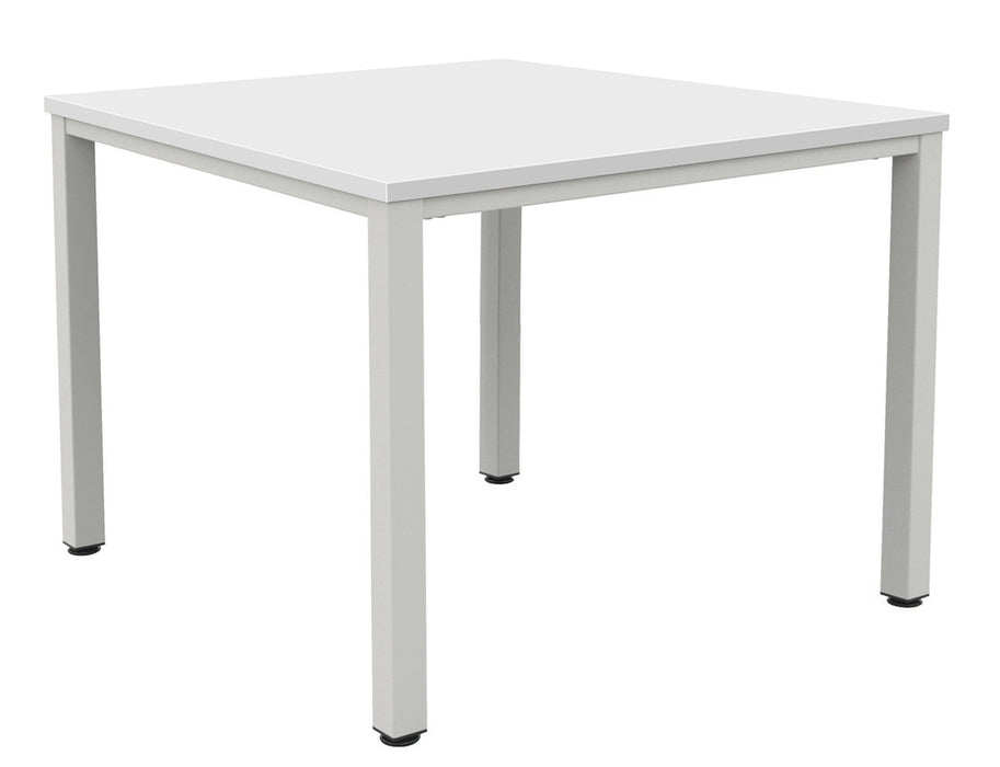 Fraction Infinity Meeting Table 140 X 140 White Silver Legs