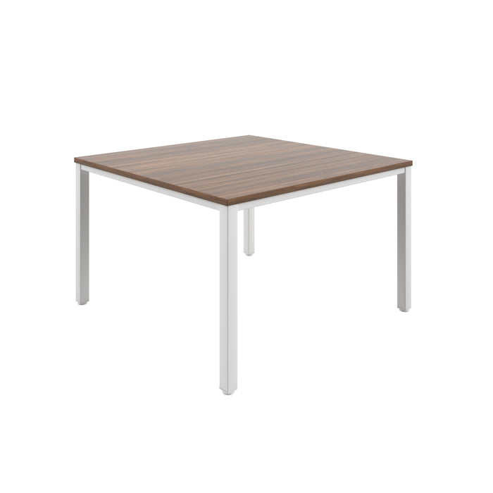 Fraction Infinity Meeting Table 120 X 120 Dark Walnut White Legs