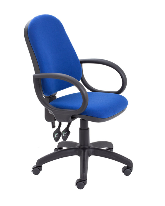 Calypso 2 High Back Operator Chair Royal Blue Fixed Arms