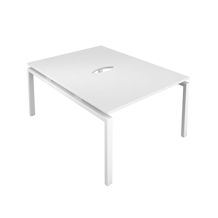 Telescopic Sliding 2 Person White Bench With Cut Out 1200 X 600 Silver