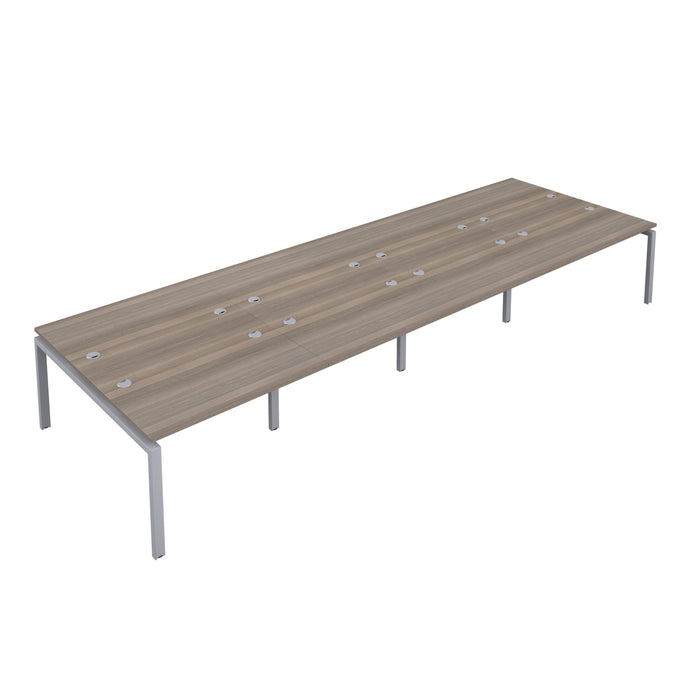 Telescopic Sliding 8 Person Grey Oak Bench With Cable Port 1200 X 600 Black