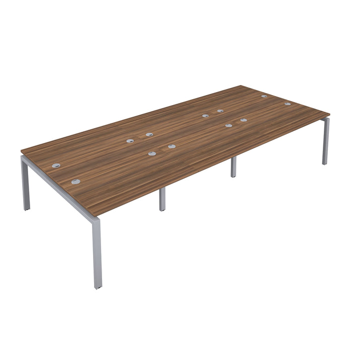 Telescopic 6 Person Walnut Bench With Cable Port 1200 X 600 Black