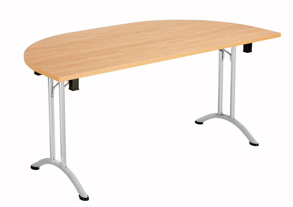 One Union D End Folding Table 1600 X 800 Silver Beech 2