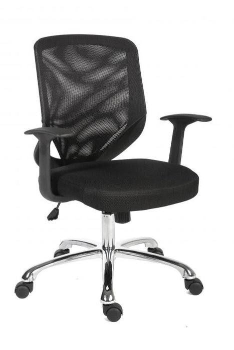Teknik Nova Mesh Back Executive Chair Matching Black Fabric Seat and Removable Fixed Nylon Armrests