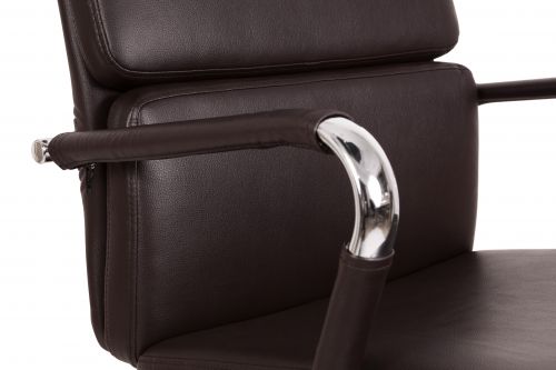 Teknik Deco Retro Style Executive Brown Faux Leather Chair with Matching Removable Arm Covers - image 2