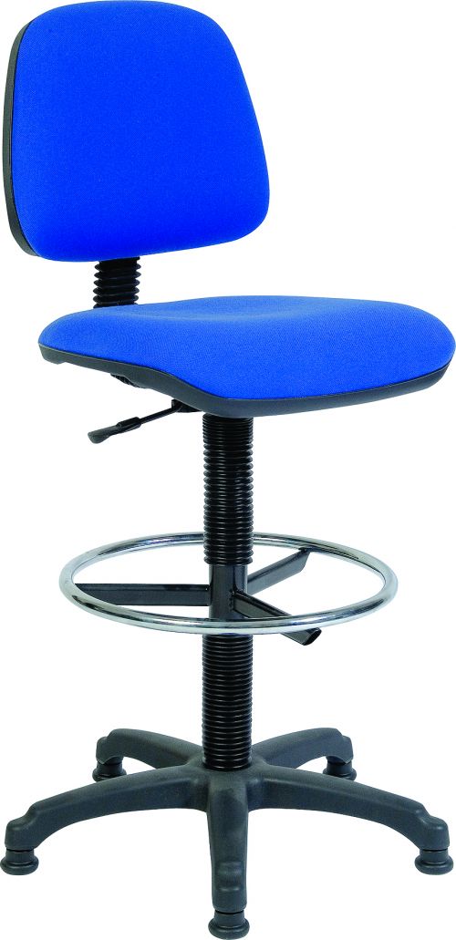 Teknik Ergo Blaster Blue Fabric Operator Chair With Ring Kit Conversion And Fixed Footrest