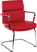 Teknik Retro Style Cantilever Red Faux Leather Chair with Matching Removable Arm Covers