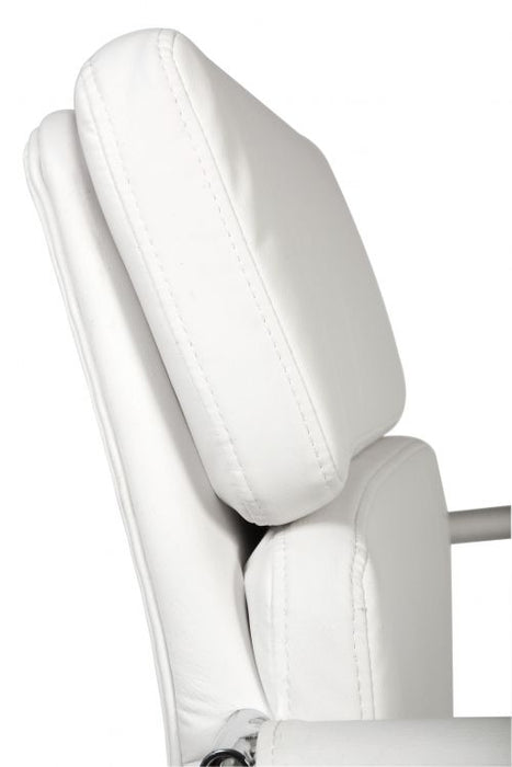 Teknik Retro Style Cantilever White Faux Leather Chair Matching Removable Arm Covers - image 4