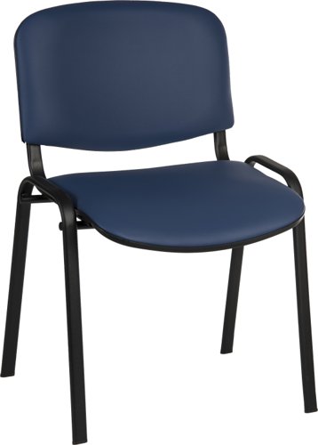 Teknik Conference Blue PU Fabric Stackable Fully Assembled Chair with padded seat and backrest. (MOQ of 4 - priced individually)