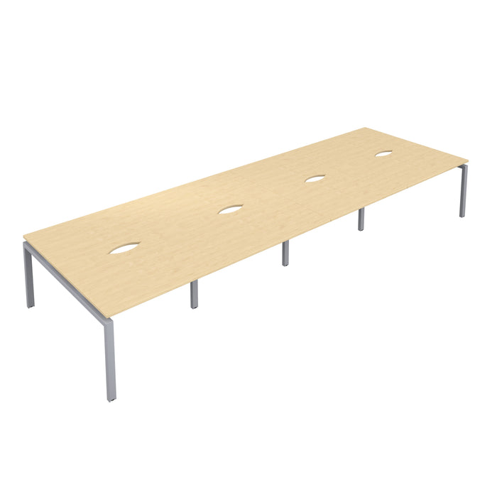 Telescopic 8 Person Maple Bench With Cut Out 1200 X 600 Black