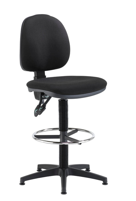 Concept Mid Back Chair With Draughting Kit Black Fixed