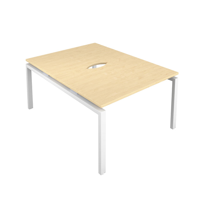 Telescopic 2 Person Maple Bench With Cut Out 1200 X 600 Silver