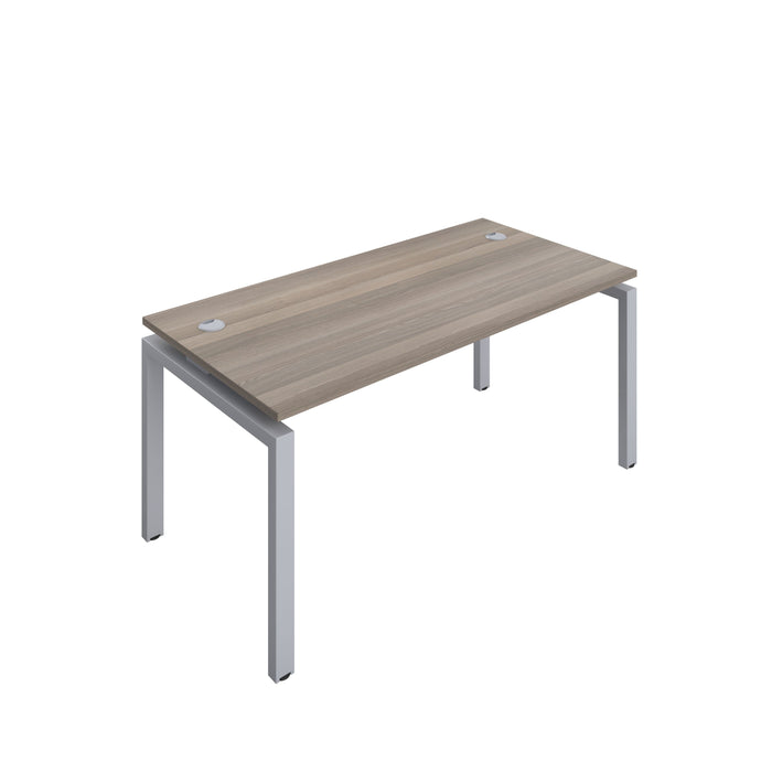 Telescopic Sliding 1 Person Grey Oak Bench With Cable Port 1400 X 600 Black