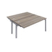 Telescopic Sliding 2 Person Grey Oak Bench Extension With Cable Port 1200 X 600 White