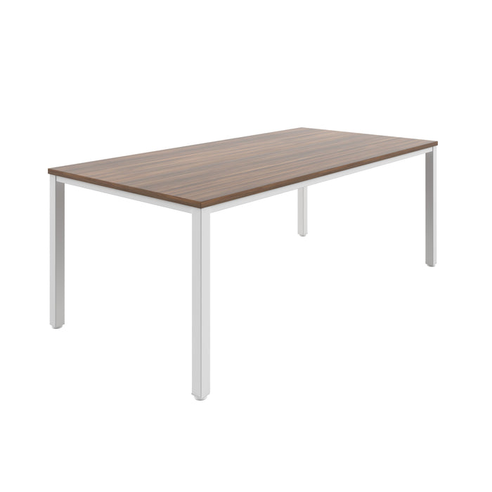 Fraction Infinity Meeting Table 200 X 100 Dark Walnut White Legs