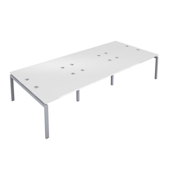 Telescopic Sliding 6 Person White Bench With Cable Port 1200 X 800 Silver