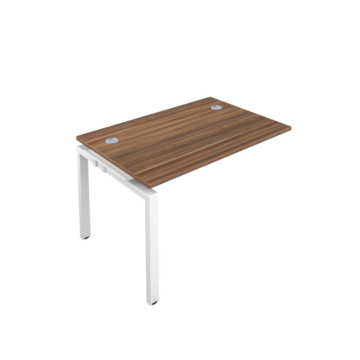 Telescopic 1 Person Walnut Bench Extension With Cable Port | UK Office ...