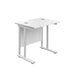 Twin Upright White Rectangular Desk 800 X 600 White