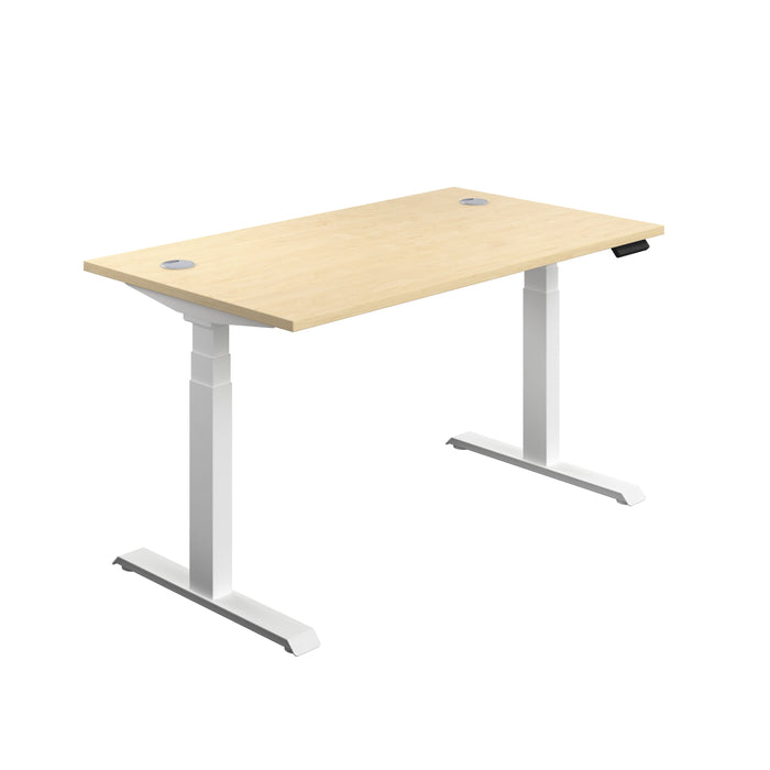 Economy Sit Stand Desk 1400 X 800 Maple With White Frame