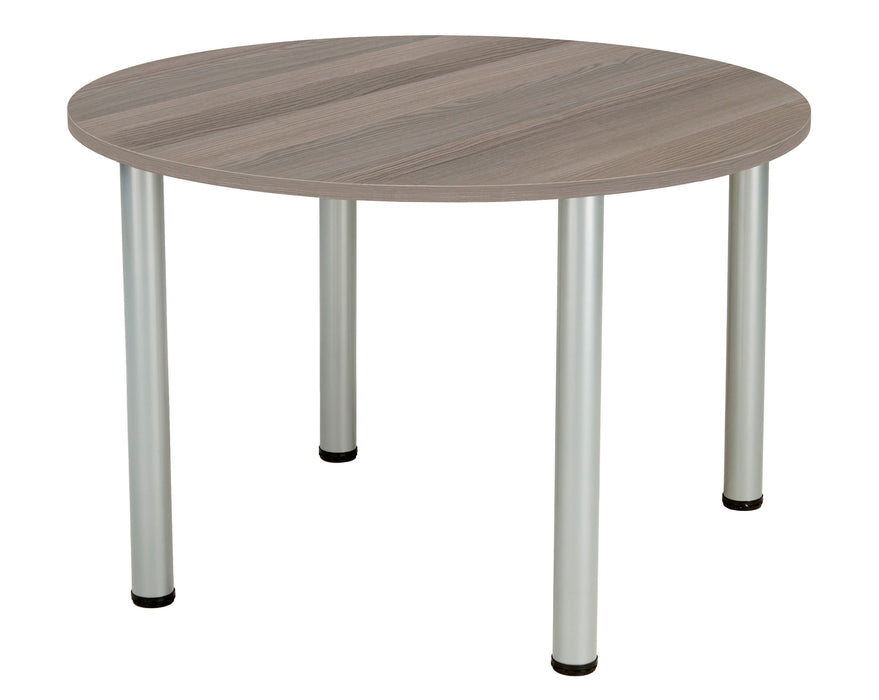 One Fraction Plus Circular Meeting Table 1000 Grey Oak