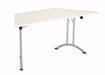 One Union Trapezoidal Folding Table 1600 X 800 Silver White