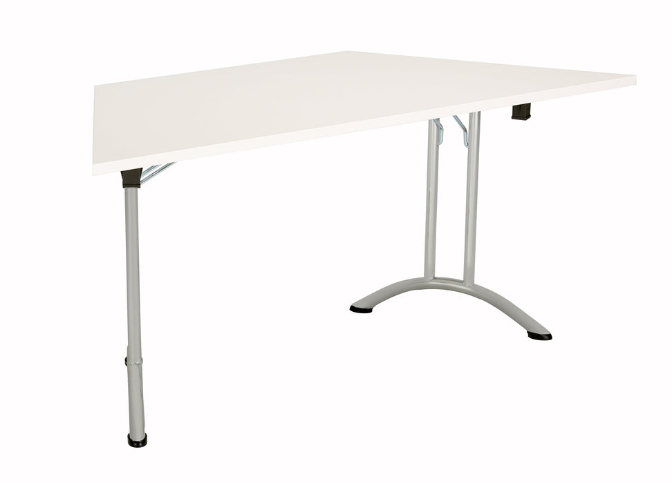 One Union Trapezoidal Folding Table 1600 X 800 Silver White