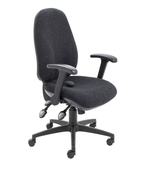 Maxi Ergo Office Chair With Lumbar Pump Charcoal Folding Arms