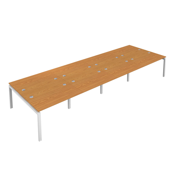 Telescopic 8 Person Nova Oak Bench With Cable Port 1200 X 600 Silver