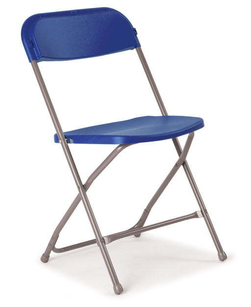 Titan Flat Back Folding Chair Blue