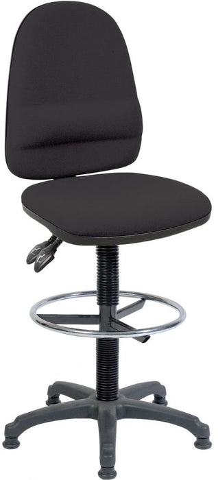 Teknik Ergo Twin Black Fabric Operator Chair With Ring Kit Conversion and Fixed Footrest